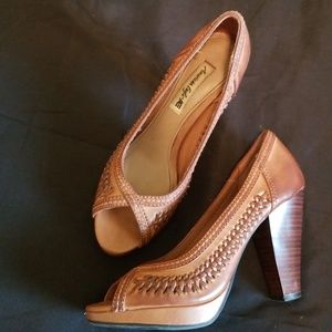 Brown American Eagle braided heels
